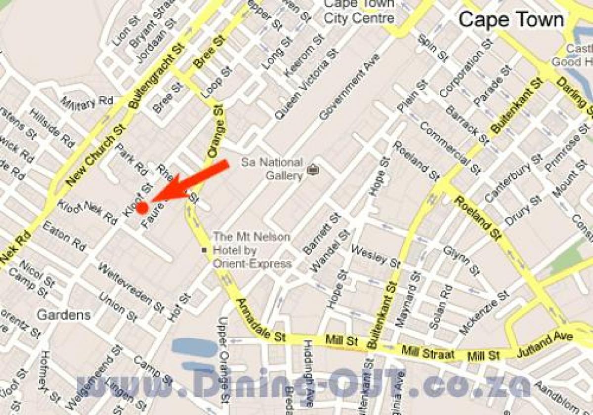 peta galeri nasional afrika selatan Cape Town