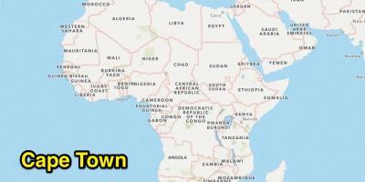 Cape Town lokasi di peta dunia