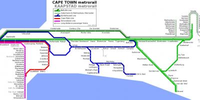 Peta Cape Town kereta bawah tanah