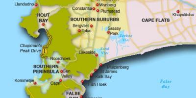 Peta utara pinggir bandar Cape Town