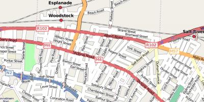 Peta jalan woodstock Cape Town